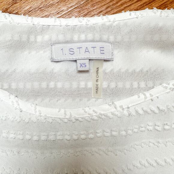 1.State Cold Shoulder White Top Spring Blouse - Picture 4 of 5